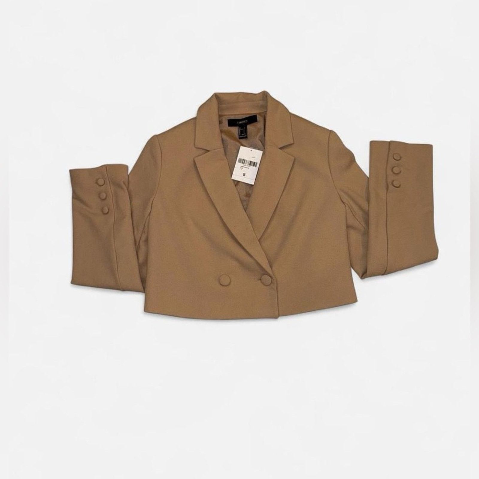 Forever 21 Forever 21 Beige Crop Blazer Size Small NWT Business Casual Size S / US 4 / IT 40 - 4 Thumbnail