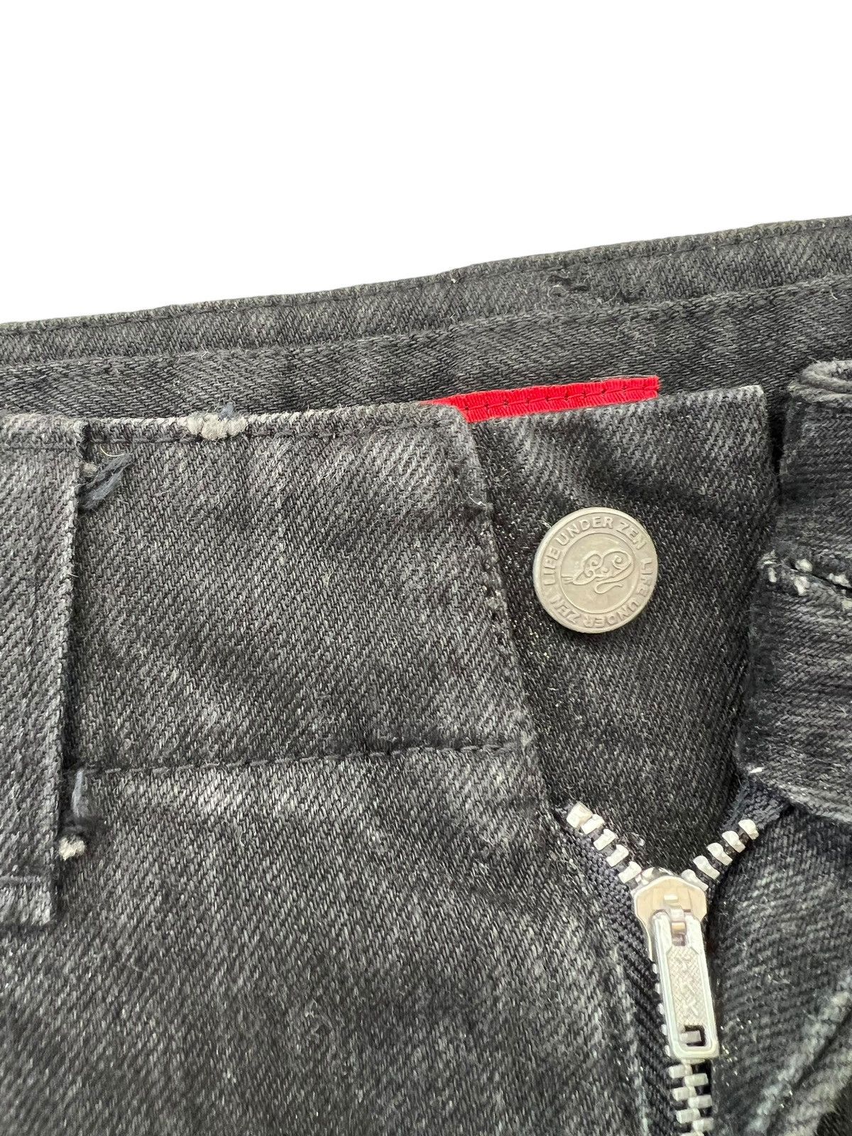 Vintage LUZ Life Under Zen Japan Stripe Distress Denim Jeans Size US 31 - 7 Thumbnail