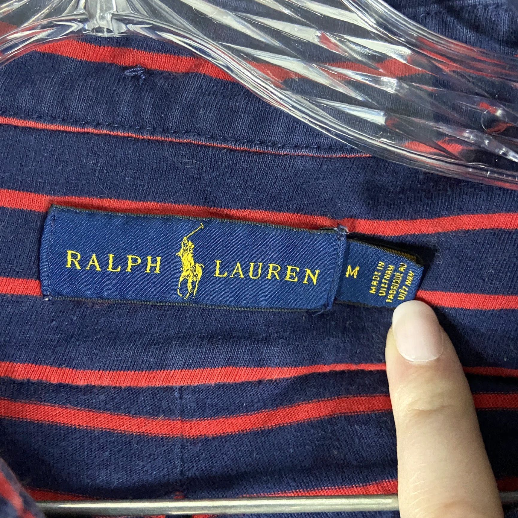 Ralph Lauren VINTAGE Ralph Lauren Polo Shirt Men M Blue Red Striped Polo Mens Medium Blue Striped 90s Theme? Size US M / EU 48-50 / 2 - 7 Thumbnail