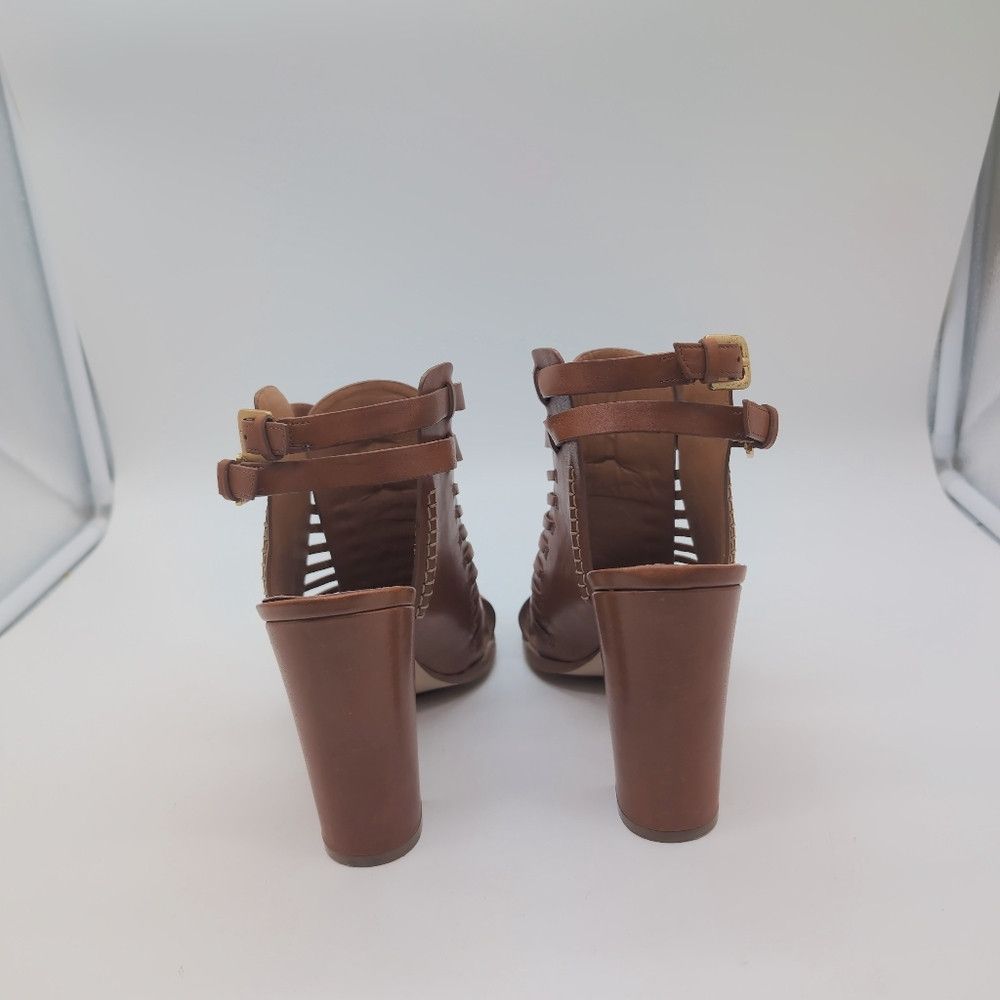 Designer Halogen sz 10 Brown Strappy Heeled Leather Sandals Size US 10 / IT 40 - 6 Thumbnail