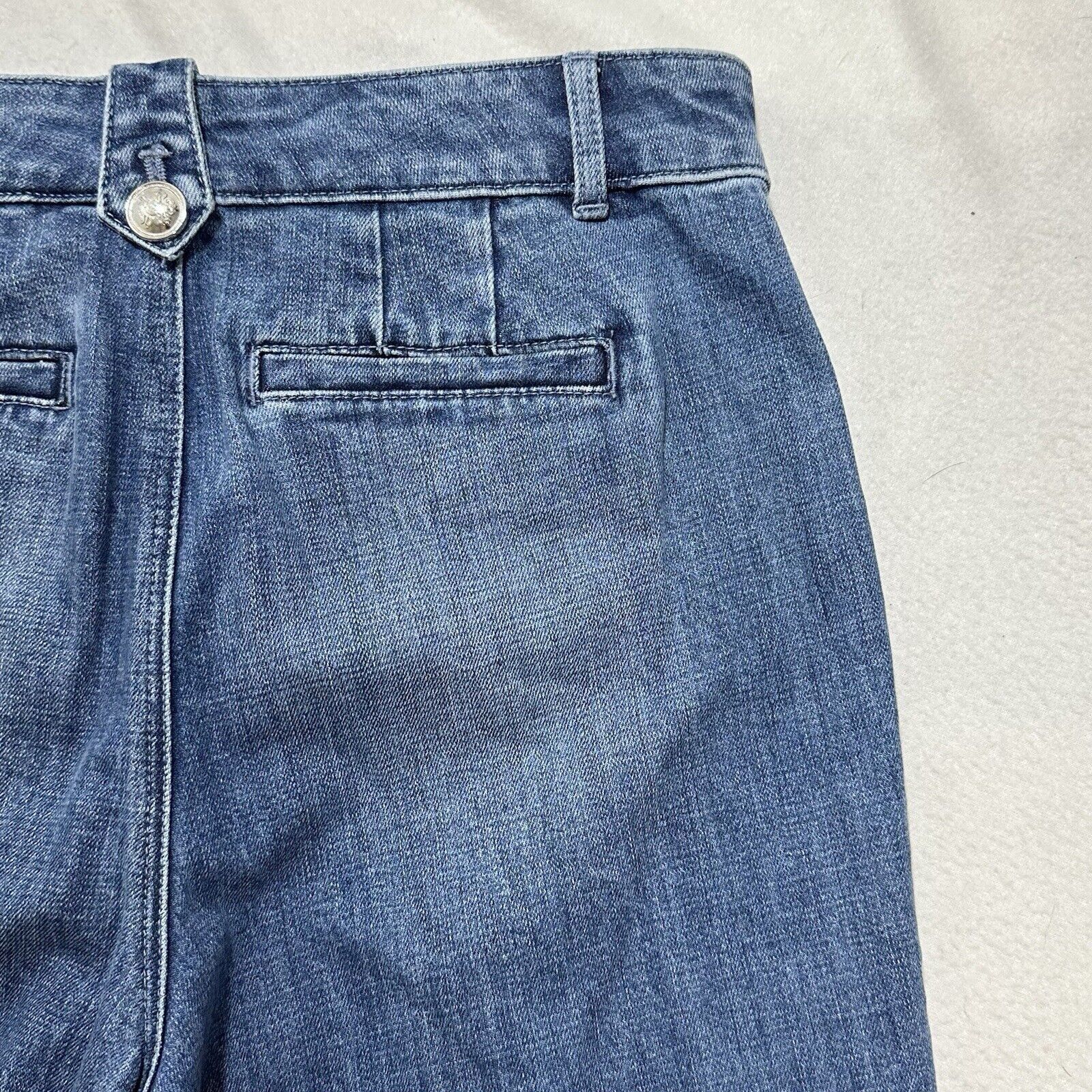 Other Talbots Sailor 6P Capri Blue Jeans 22" Inseam Silver Buttons Size 28" / US 6 / IT 42 - 11 Thumbnail