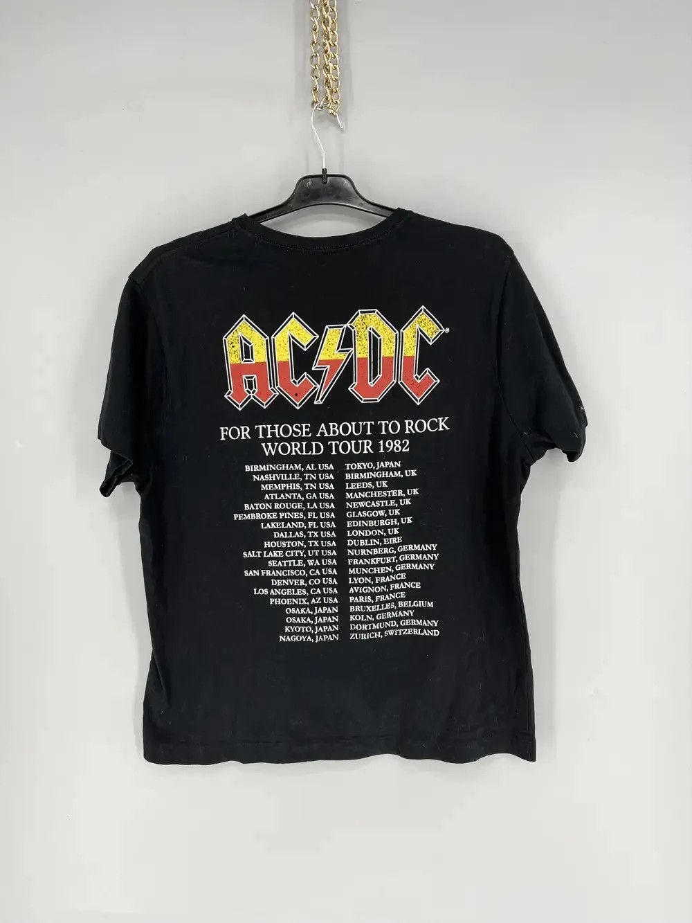 Band Tees × Vintage Vintage Y2K AC/DC ACDC Black In Evrope Tour Big Logo Size US M / EU 48-50 / 2 - 9 Thumbnail