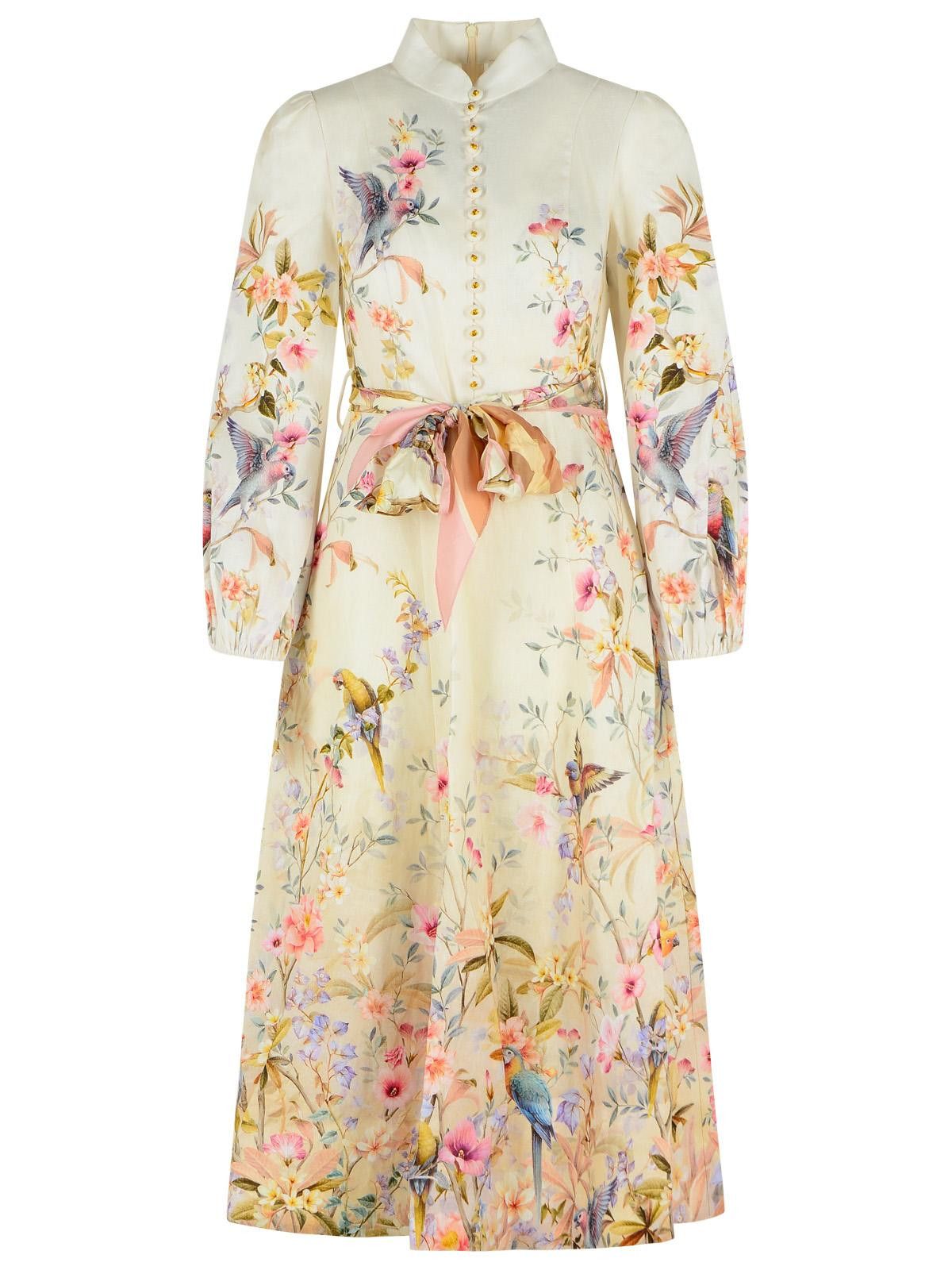 ZIMMERMANN 'Rebellion' Cream Linen Long Dress