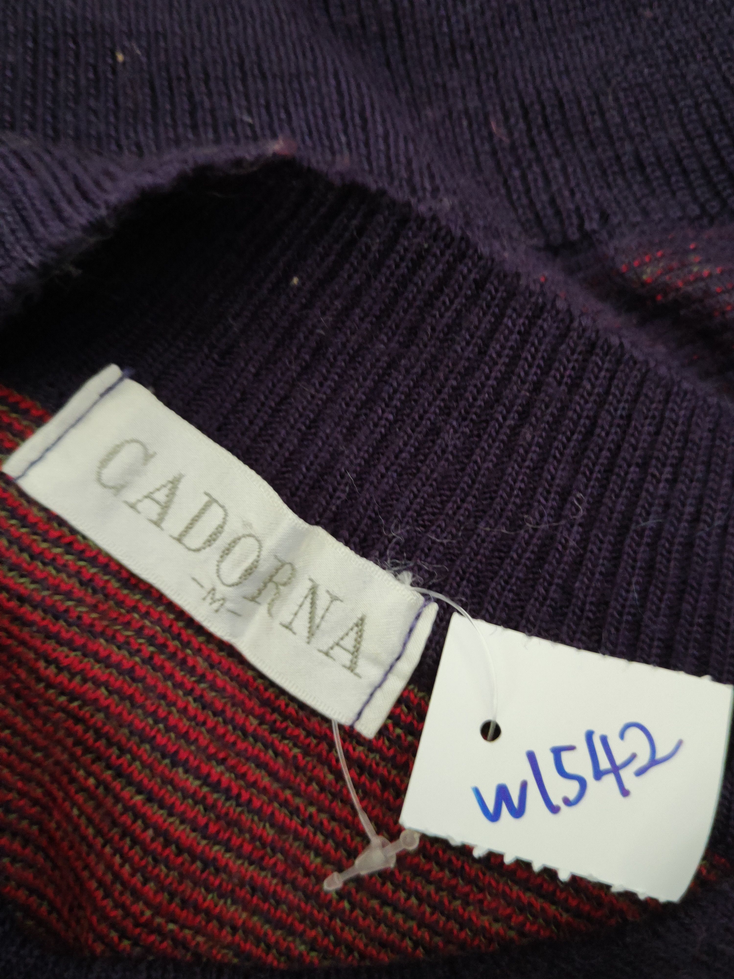 Vintage Cadorna Dark Purple Flowers Knitwear Sweatshirts #W1542 Size M / US 6-8 / IT 42-44 - 11 Thumbnail