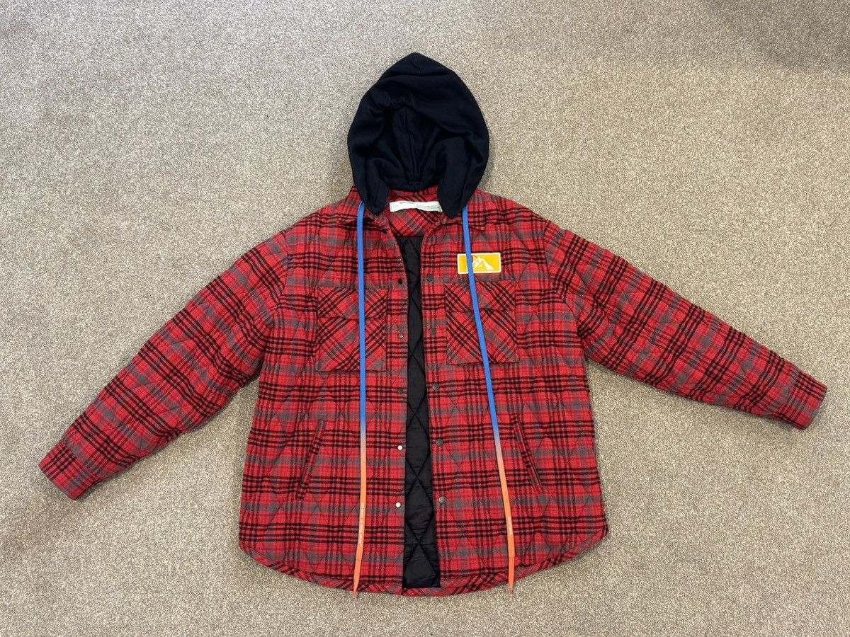 Off-White OFF-WHITE RED HOODED FLANNEL JACKET Size US S / EU 44-46 / 1 - 1 Thumbnail