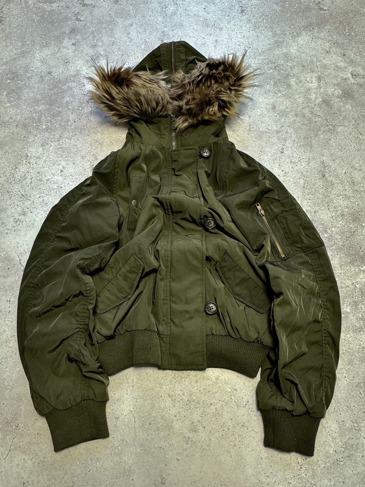If Six Was Nine × Japanese Brand × Le Grande Bleu (L.G.B.) Vintage Japanese Fur Zip Hood Nylon Jacket Bomber Size US S / EU 44-46 / 1 - 1 Thumbnail