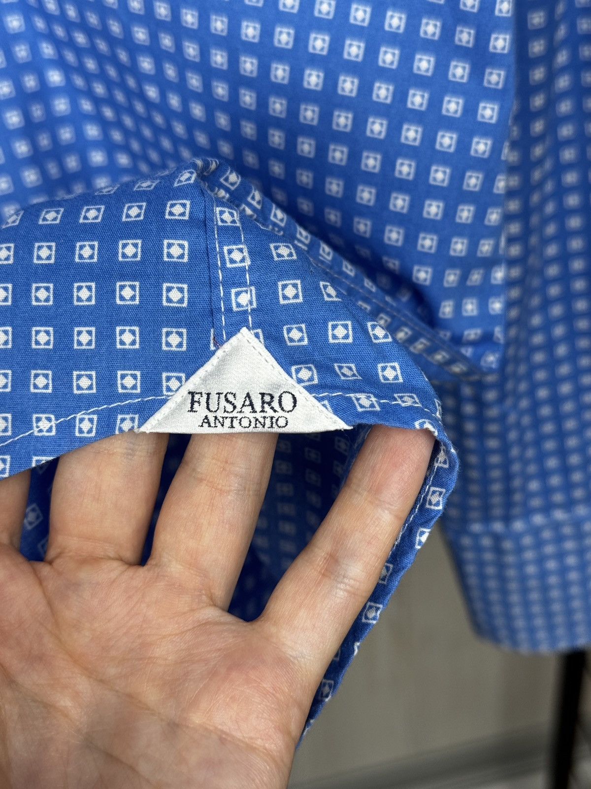 Other Antonio Fusaro Napoli Dal 1893 blue cotton patterned shirt Size US XL / EU 56 / 4 - 12 Thumbnail