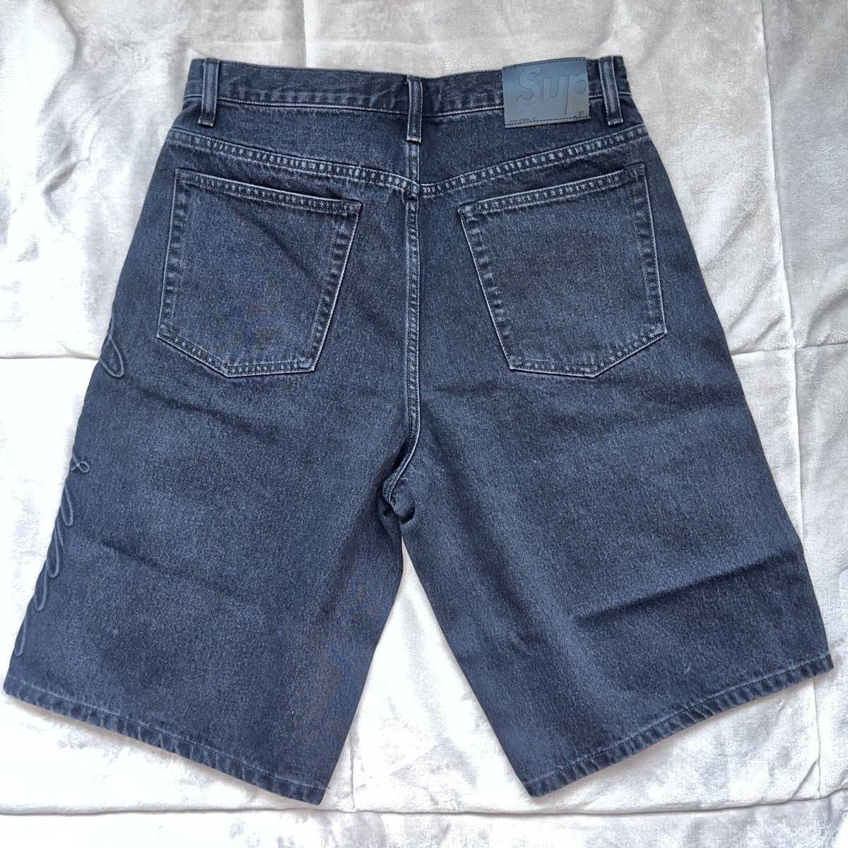 Supreme Supreme Script Baggy Denim Short | Grailed