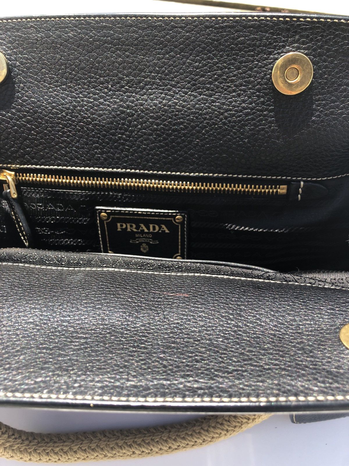 Prada Prada Frame Satchel Woven Raffia Small Size ONE SIZE - 4 Thumbnail