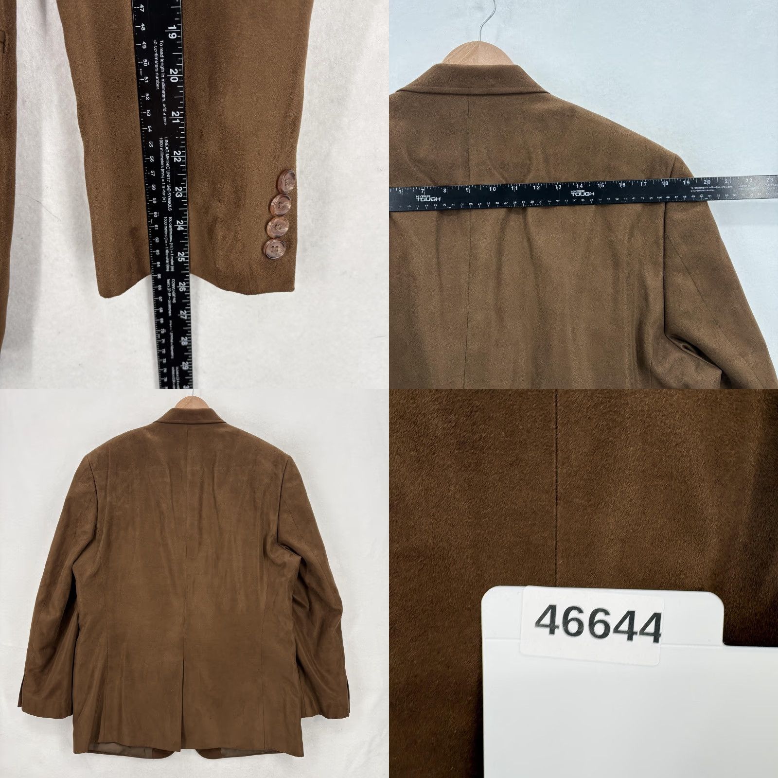 Ralph Lauren Lauren Ralph Lauren Blazer Mens 44L Brown Faux Suede Sport Coat Equestrian Plaid Shirt No Jacket? Size 44R - 9 Thumbnail