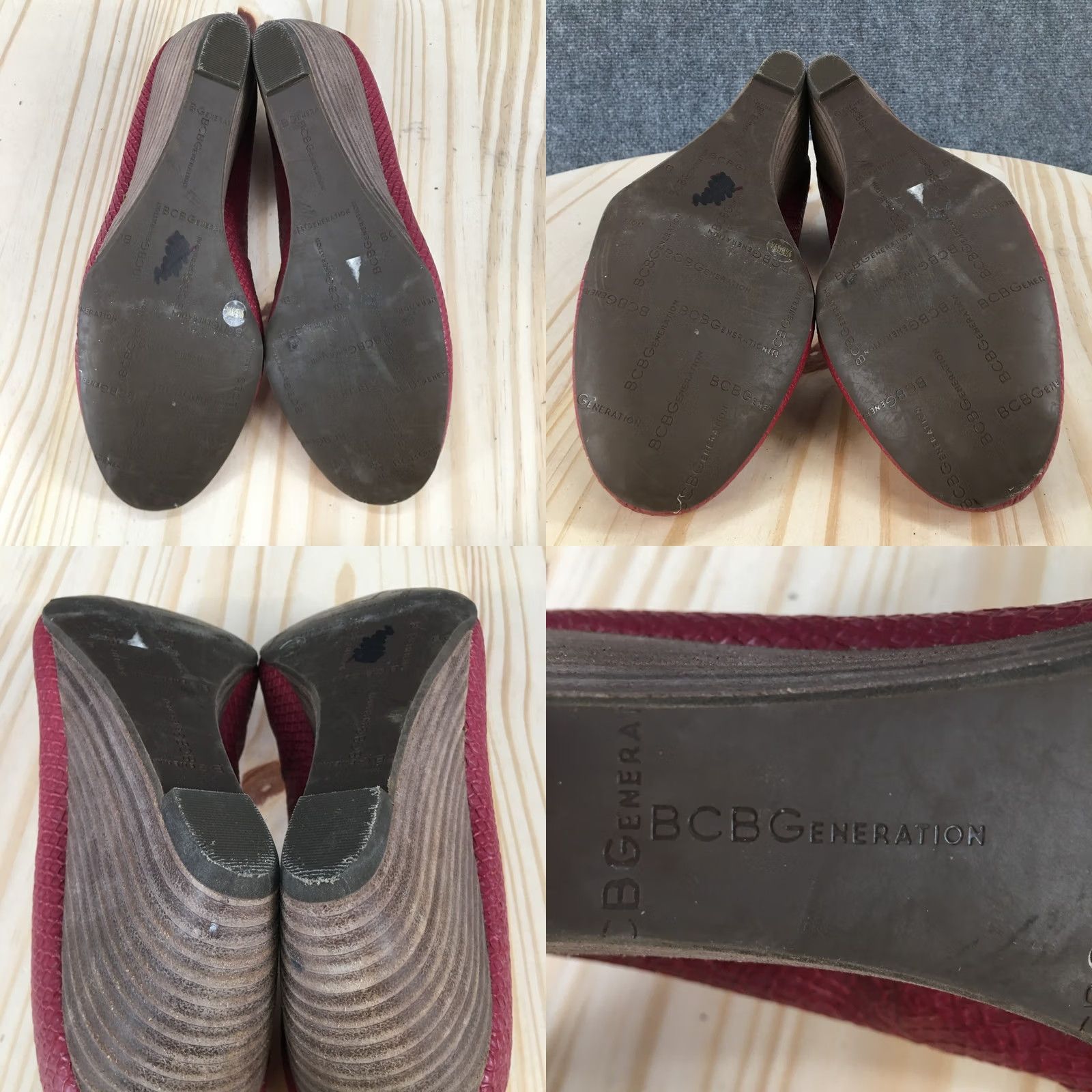BCBGeneration BCBGeneration Tallie Heels Womens 9.5 Slip On Wedge Pumps Red Faux Leather Size US 10 / IT 40 - 9 Thumbnail