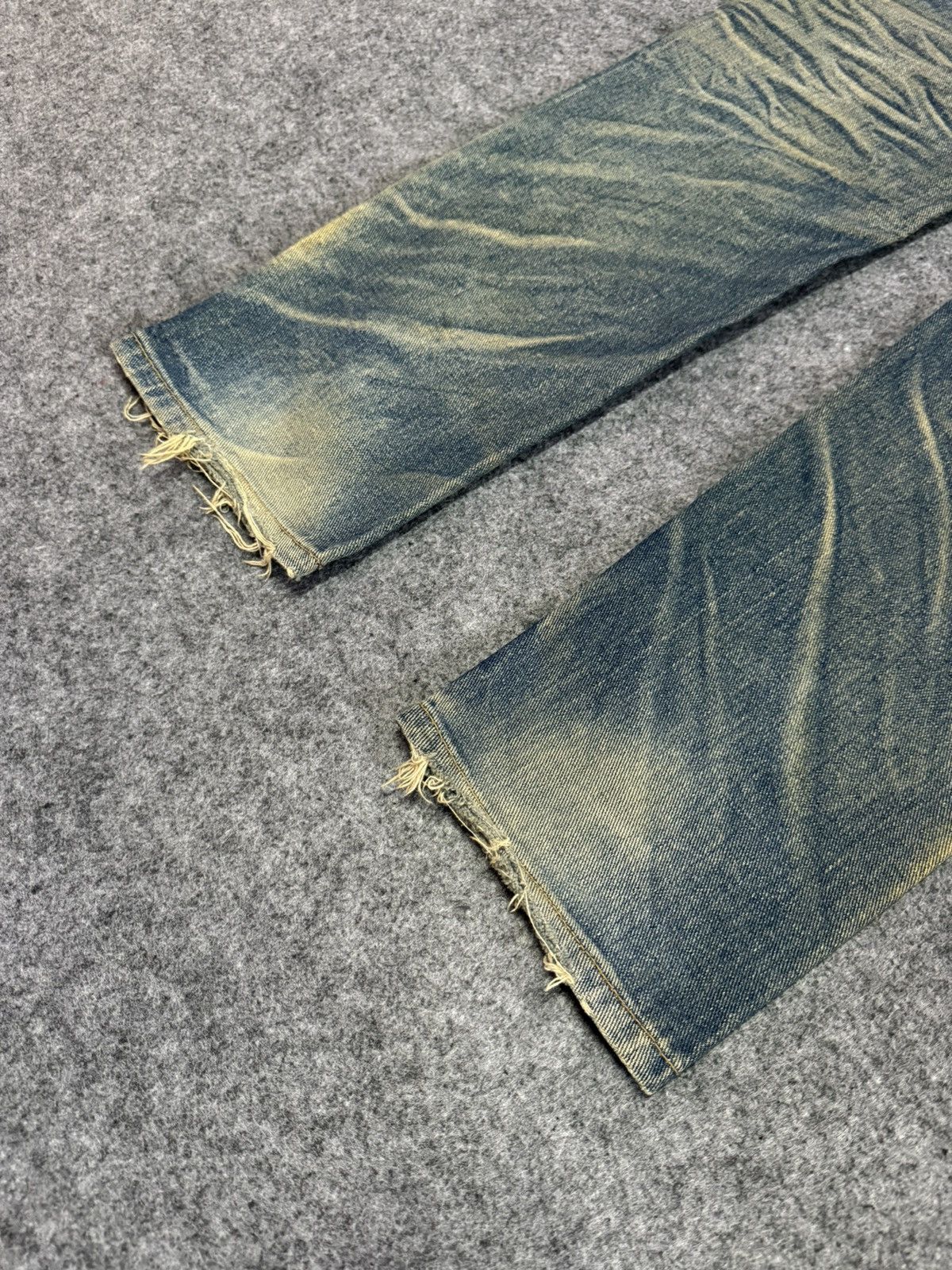 Japanese Brand Joge Martin Japan Mud Wash Rusty Patchwork Tapered Jeans Size US 31 - 14 Thumbnail
