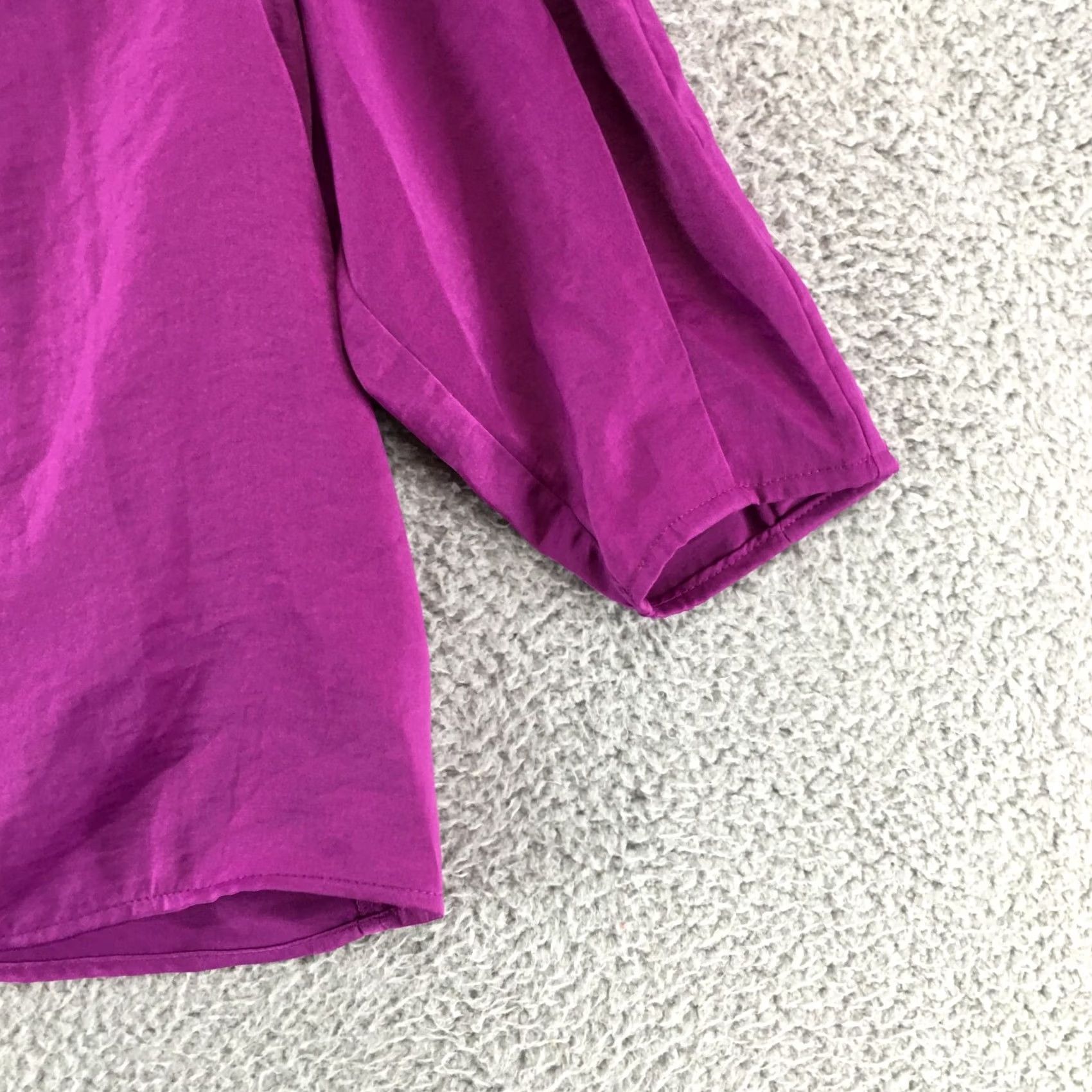 Worthington Worthington Puff Sleeve Blouse Top Womens S Purple 3/4 Sleeve Keyhole Back NWT Casual Basic Shirt Blouse Womens S Purple 3/4 Sleeve Keyhole Back NWT Size S / US 4 / IT 40 - 3 Thumbnail
