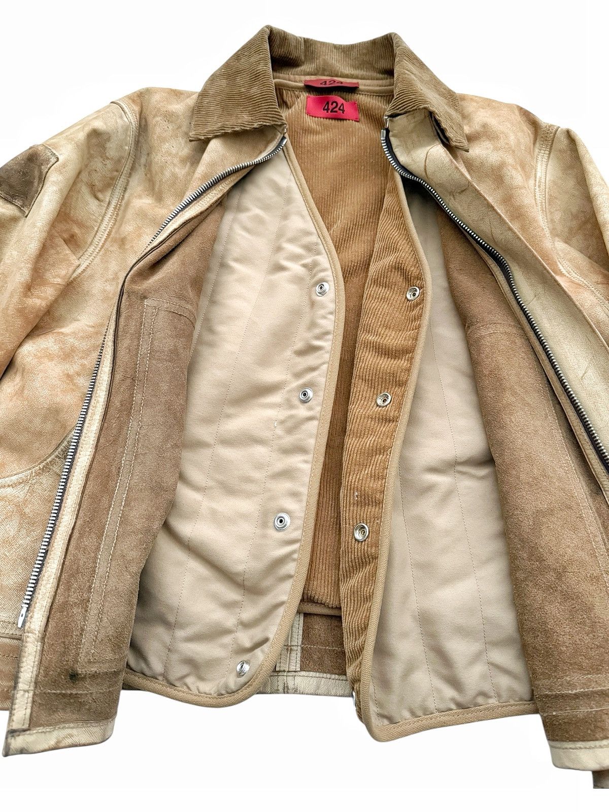 424 RARE $5k Leather Distressed “Carhartt” Work Jacket Size US M / EU 48-50 / 2 - 15 Thumbnail