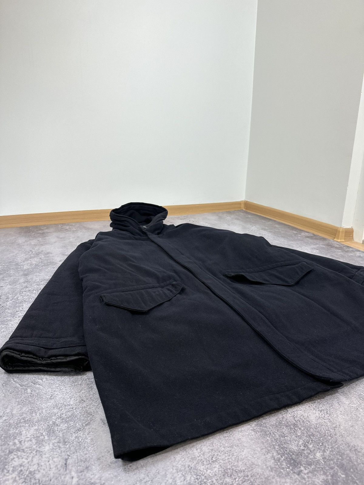 Massimo Osti Vintage 1998 Stone Island Archival Wool Hooded Long Coat Size US XL / EU 56 / 4 - 4 Thumbnail