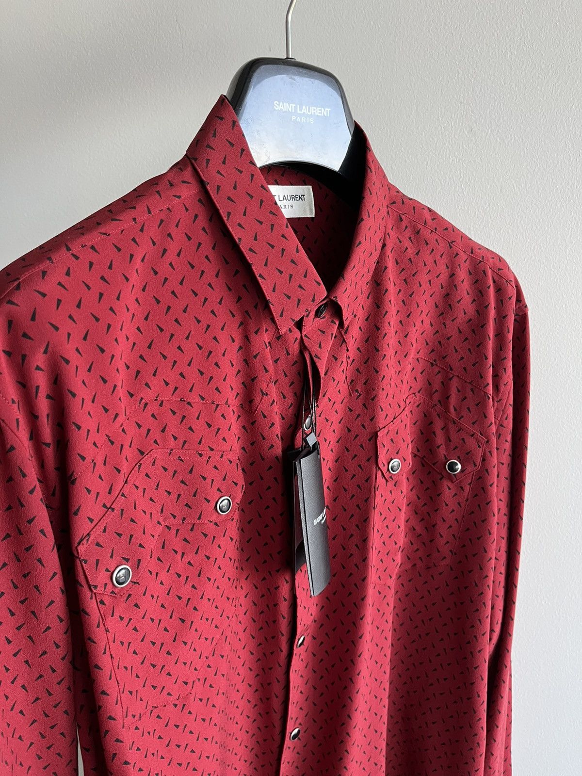 Hedi Slimane × Saint Laurent Paris × Yves Saint Laurent Saint Laurent Runway $1,300 Pure Silk Chemise CDC Shirt Size US L / EU 52-54 / 3 - 2 Thumbnail