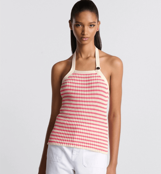 Dior o1w1db10925 444T13 Backless Tank Top in White/Candy Pink Size S / US 4 / IT 40 - 4 Thumbnail
