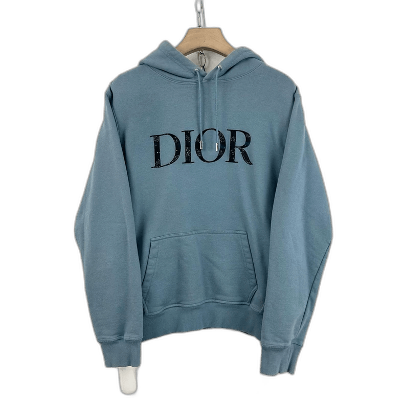 Dior Dior Embroidered Hoodie in Misty Blue Size US M / EU 48-50 / 2 - 1 Thumbnail