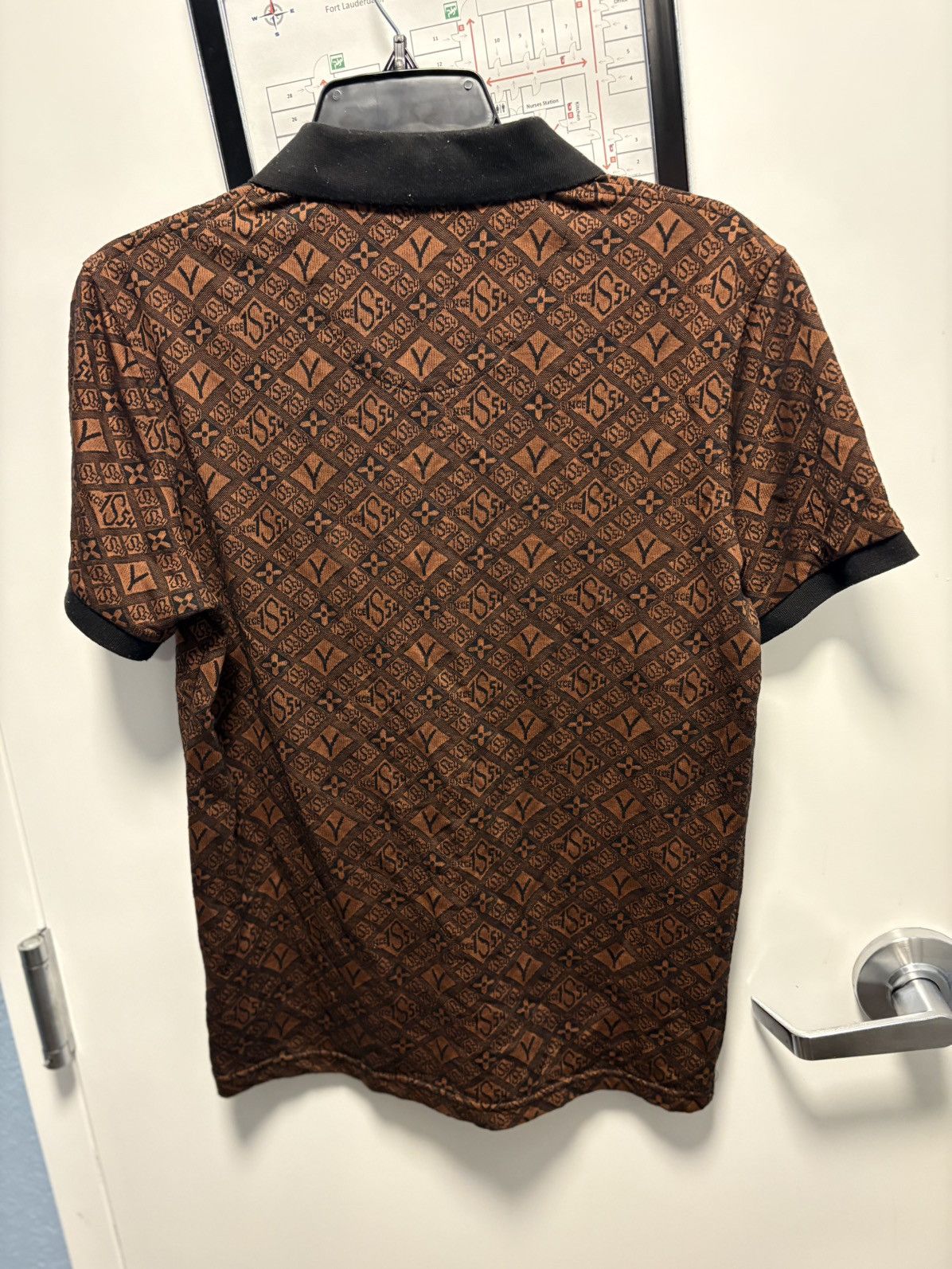 Other Pavini Brown Black Geometric Polo Short Sleeve Men’s Size S Size US S / EU 44-46 / 1 - 6 Thumbnail