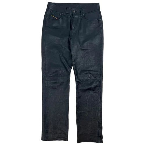 image of Diesel Leather Straight-Leg Pant in Black, Men's (Size 31)