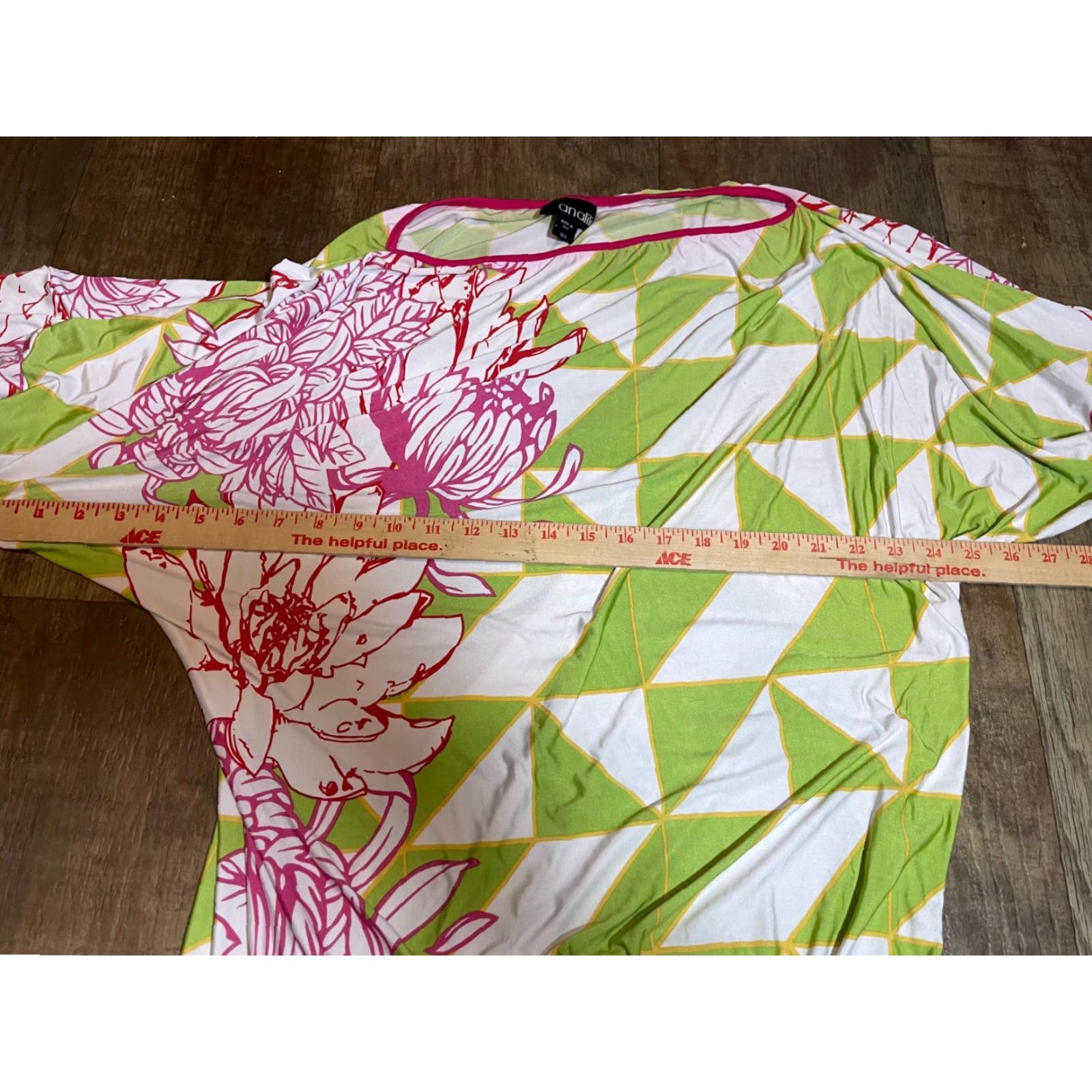 Vintage Analili Top Womens Medium Large Floral Blouse Tunic Shirt Forest Green Womens M Medium Regular Forest Green Vintage No MPN 383AI10 Size M / US 6-8 / IT 42-44 - 3 Thumbnail