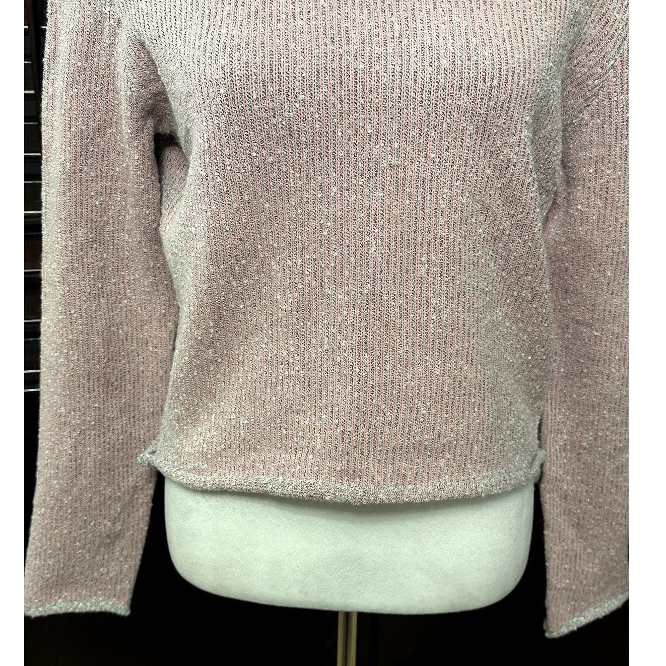 Other Cotton Emporium Womens Pink/Gray Striped Mock Sweater M NWOT Size M / US 6-8 / IT 42-44 - 4 Thumbnail