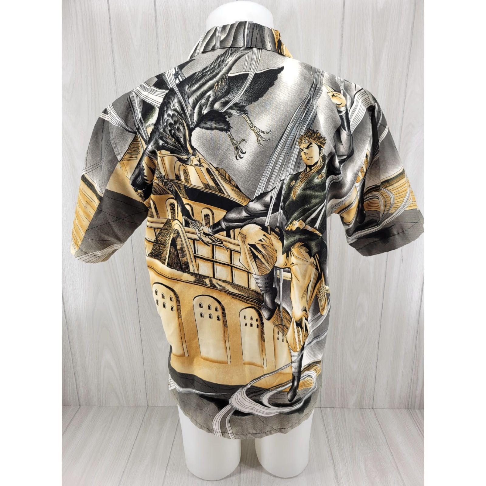 Vintage VINTAGE Claudio Nucci Anime Samurai Warrior Eagle Hawk Button Up AOP Shirt Mens MED Size US M / EU 48-50 / 2 - 6 Thumbnail