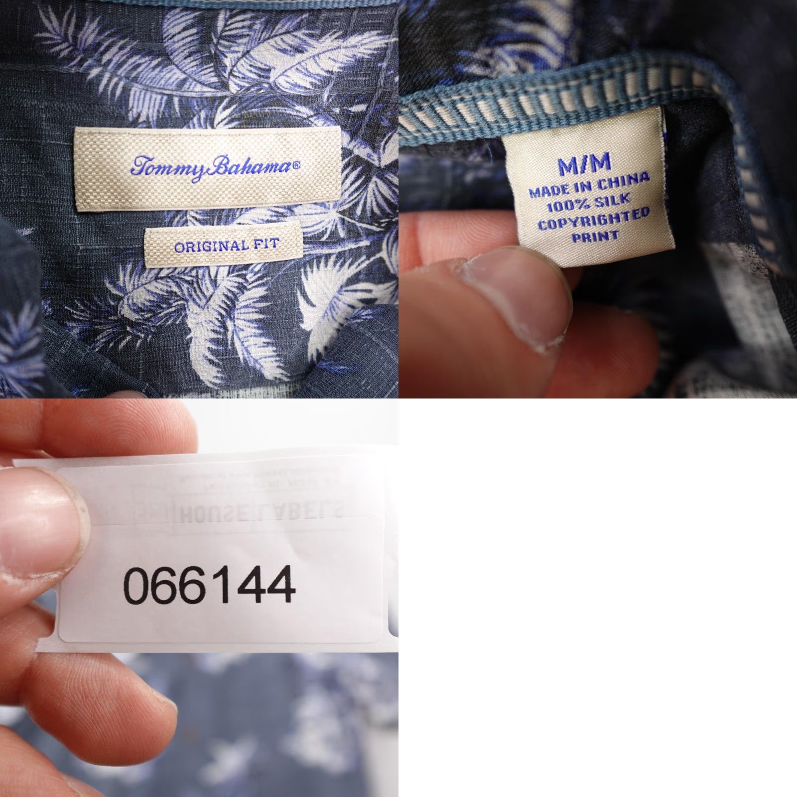 Tommy Bahama VINTAGE Tommy Bahama Shirt Men M Blue Silk Hawaiian Aloha Camp Button-Up Palm Trees Floral 90s Mens Size US M / EU 48-50 / 2 - 8 Thumbnail
