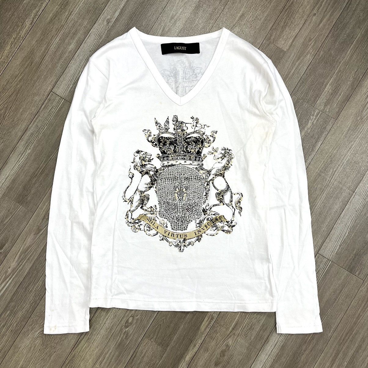 Y2K Lagust Studed Poem Skull Punk Long Sleeve Ifsixwasnine