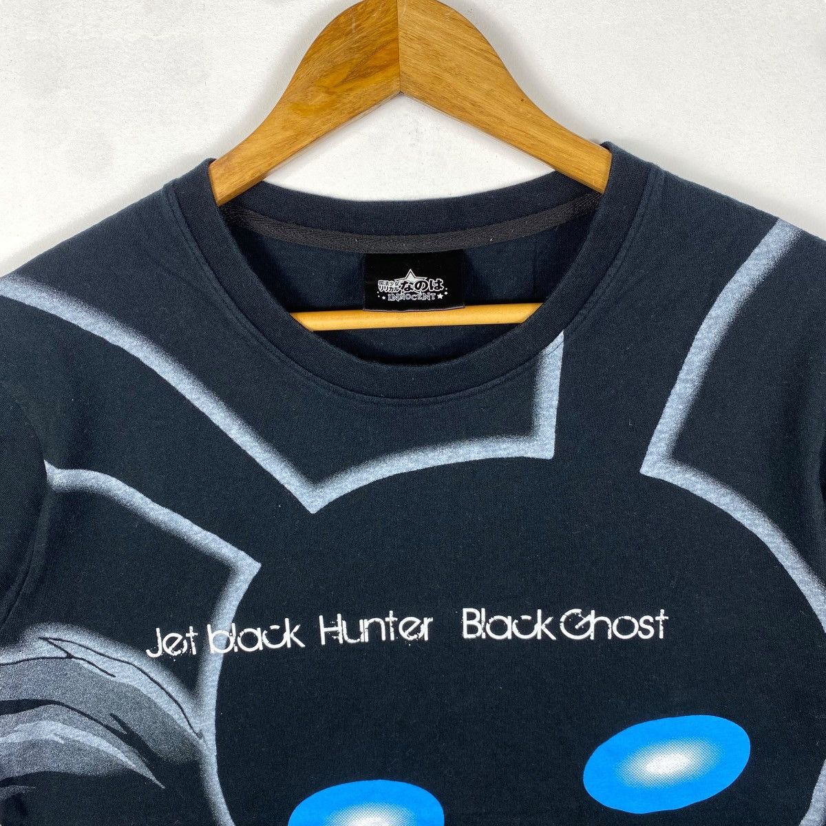 Anime NANOHA INNOCENT PROJECT Jet Black Hunter Black Ghost Tee Size US M / EU 48-50 / 2 - 2 Thumbnail