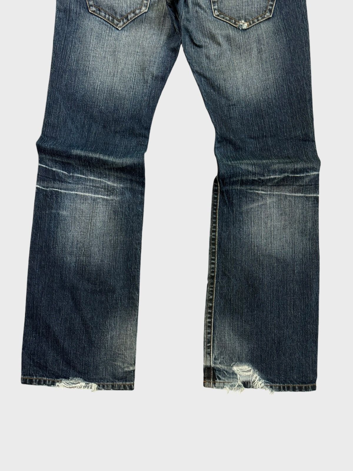 Hysteric Glamour × Japanese Brand × Vintage FLARED RATTLE TRAP JUNYA WATANABE STYLE DISTRESSED DENIM Size US 32 / EU 48 - 12 Thumbnail