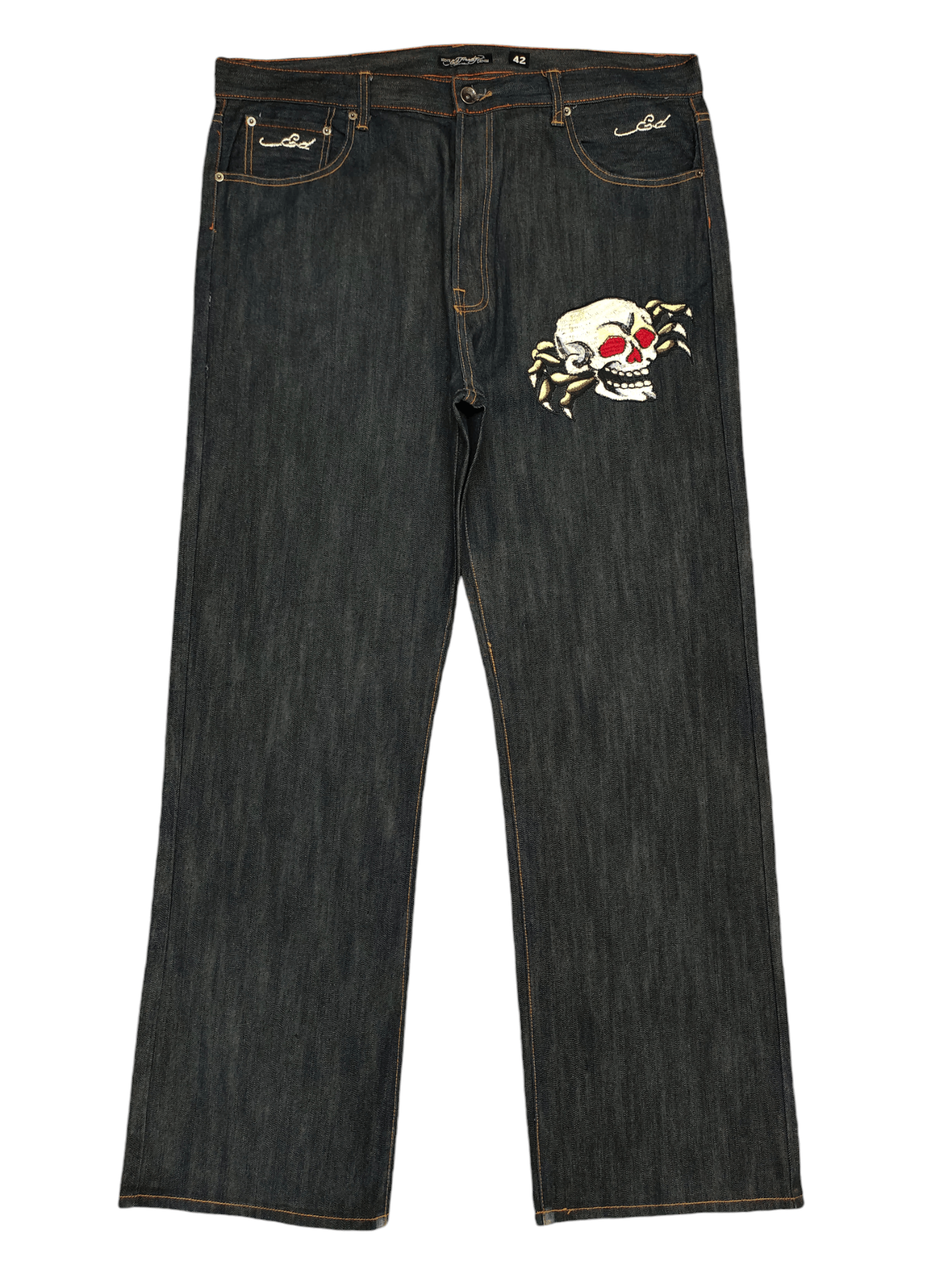Ed Hardy Vintage Y2k Ed Hardy Lot 2008 Skulls Embroidered Denim Jeans Size US 42 / EU 58 - 2 Thumbnail