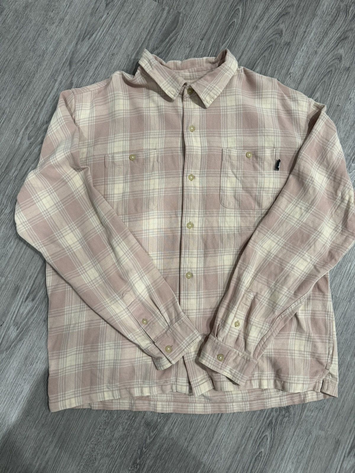 image of Stussy Lawrence Plaid Shirt in Pink, Men's (Size XL)