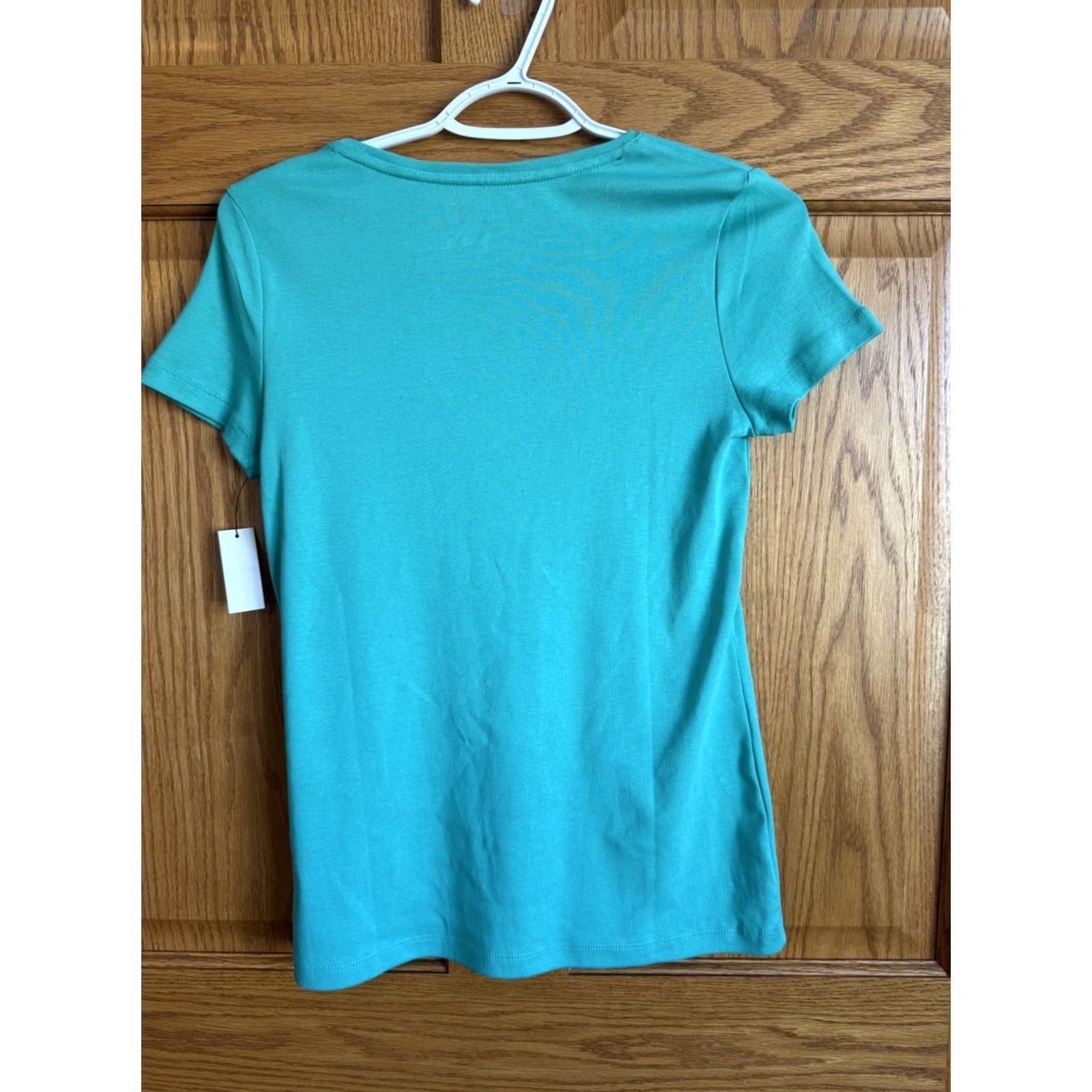 Talbots NWT Talbots Tee Sz S Small Petite Green Cotton Crew Neck Short Sleeve Basic Classic Shirt Womens Size 28" / US 6 / IT 42 - 2 Thumbnail