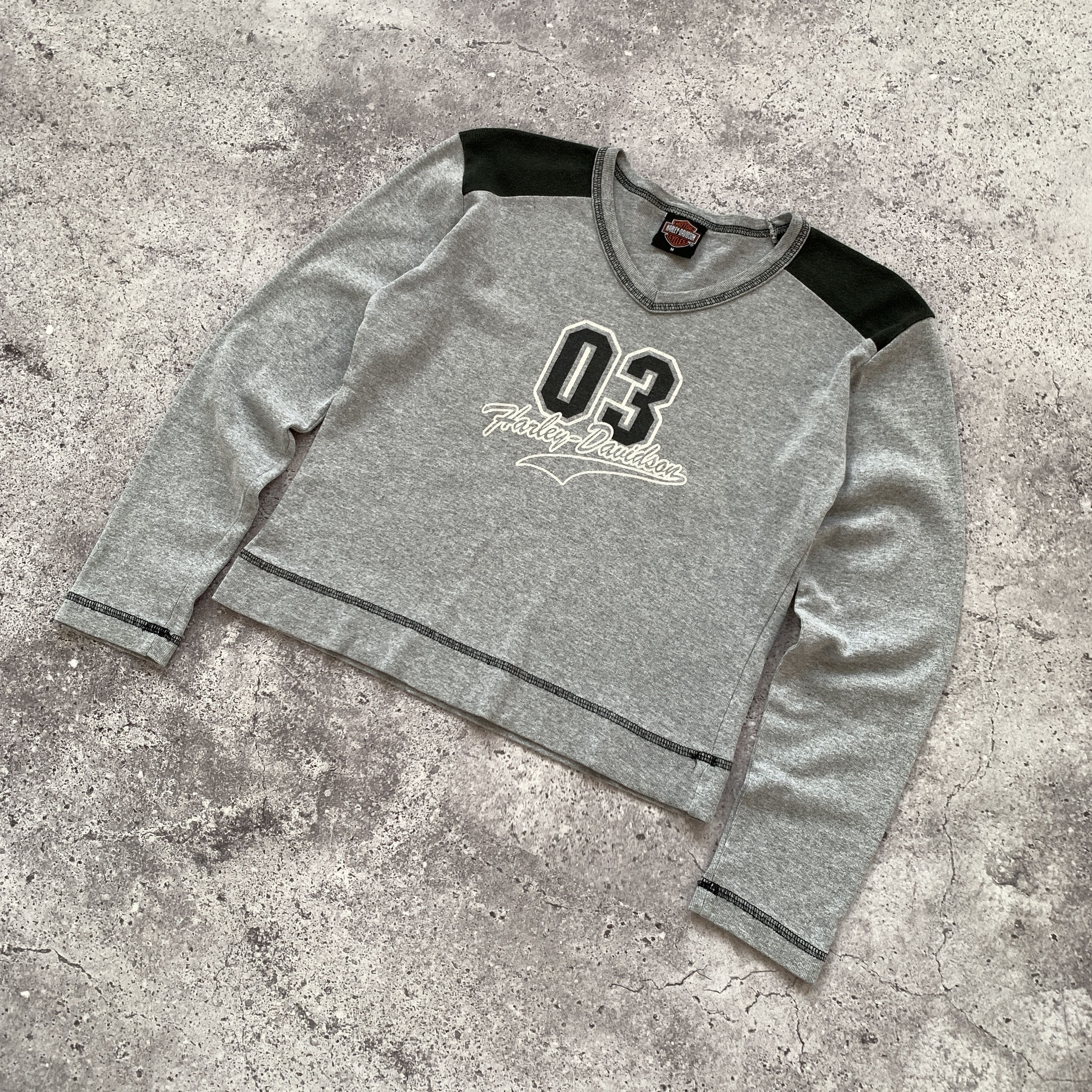 Harley Davidson Vintage Harley Davidson Grey Graphic Longsleeve Tee Shirt Size M / US 6-8 / IT 42-44 - 2 Thumbnail