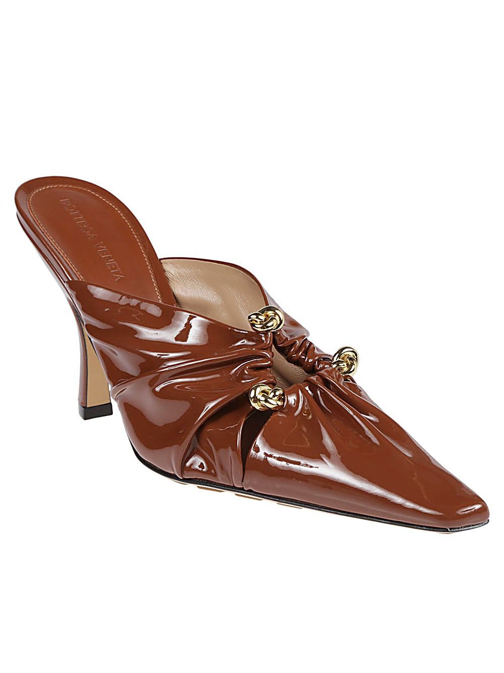 Bottega Veneta o1y0725 Leather Mules in Brown Size US 7 / IT 37 - 2 Thumbnail