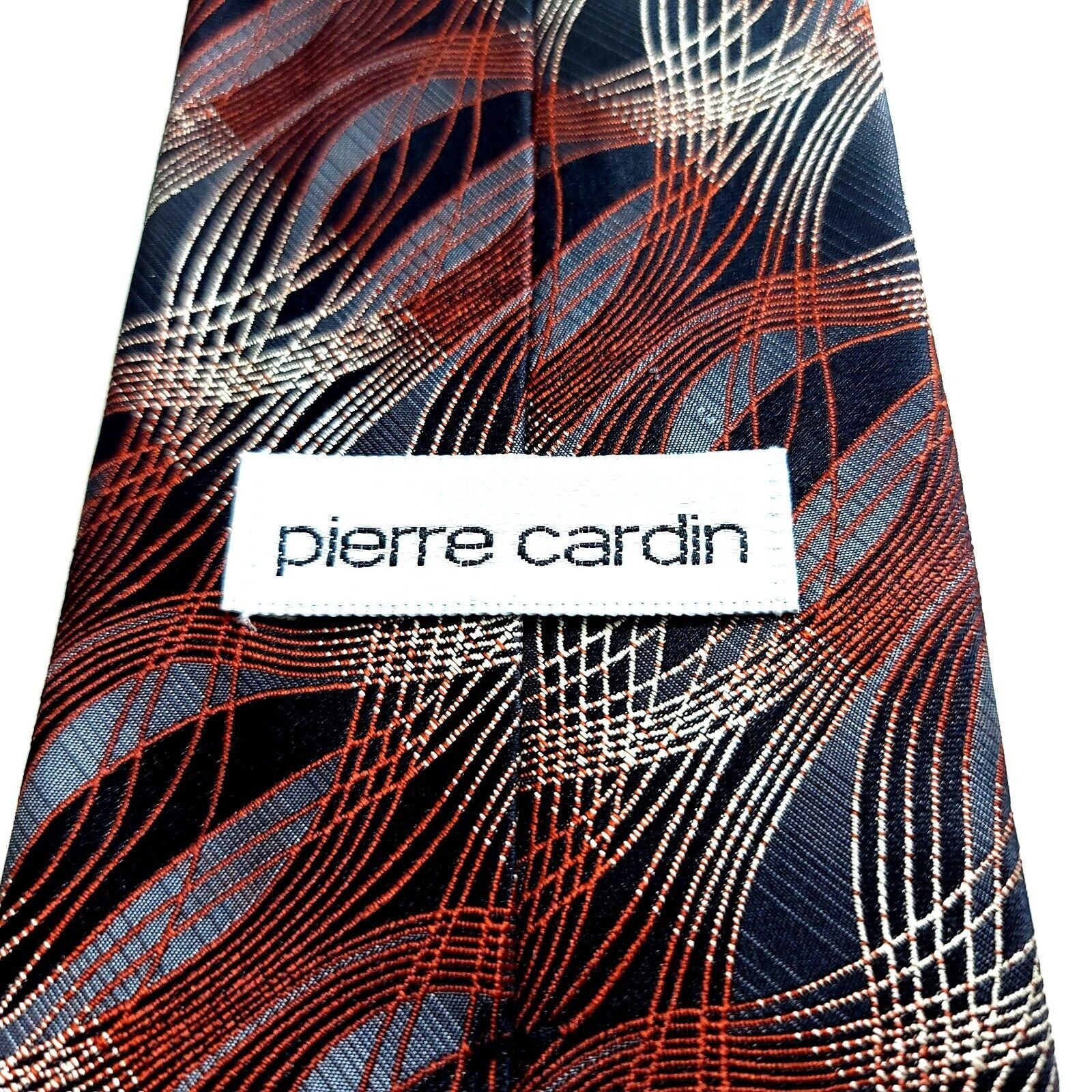 Pierre Cardin Pierre Cardin Abstract Brown Black Woven Wide Silk Tie Size ONE SIZE - 3 Thumbnail