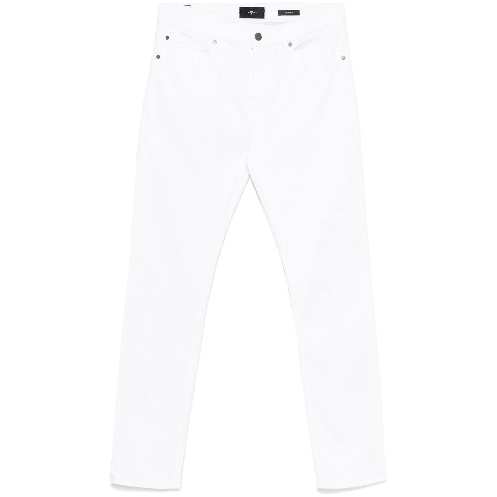 7 For All Mankind 7 For All Mankind WHITE Denim - Slim-Fit Jeans Size US 34 / EU 50 - 1 Thumbnail