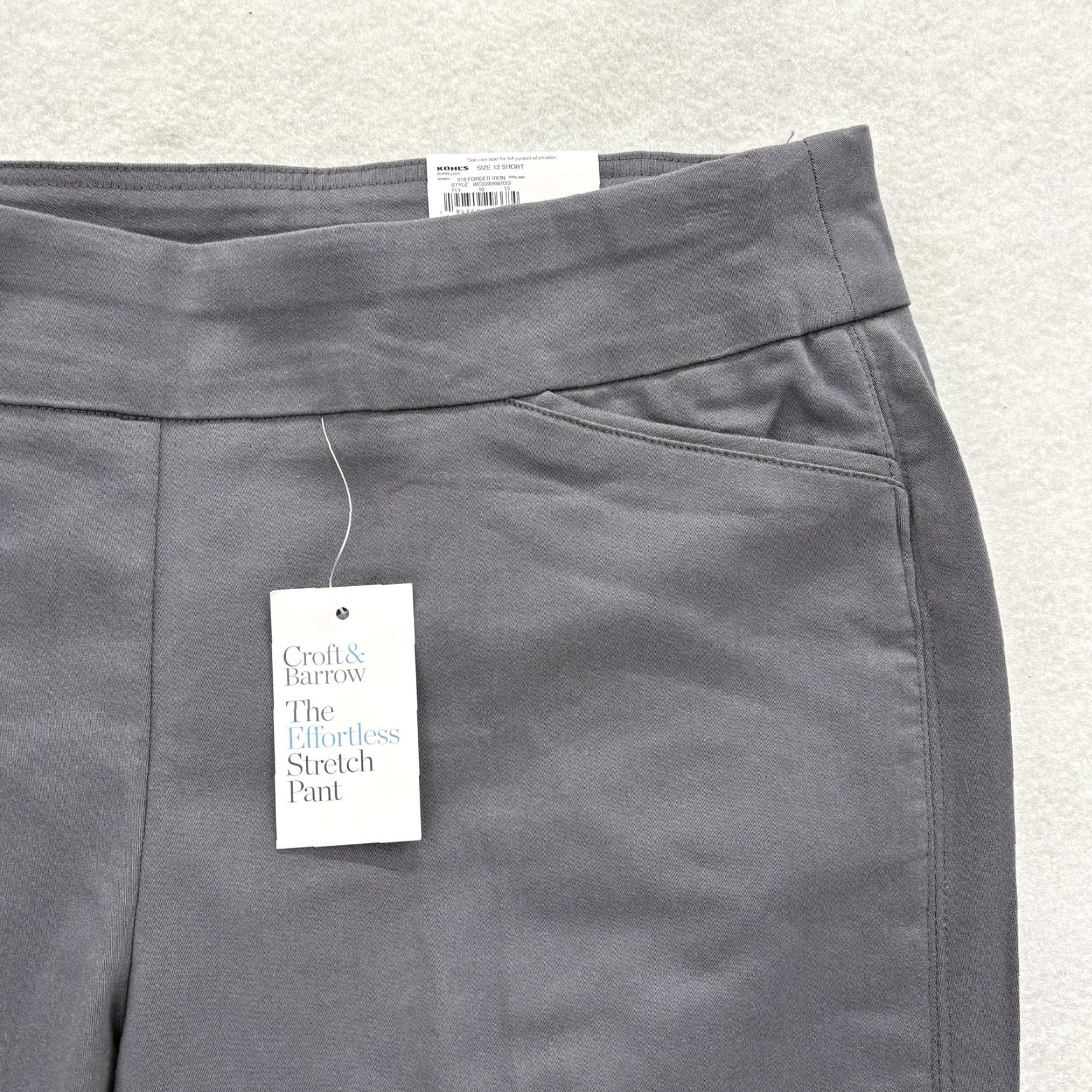 Croft & Barrow Croft & Barrow Pants Womens 12 Short Gray Effortless Stretch Straight Comfort Size 34" / US 12 / IT 48 - 3 Thumbnail