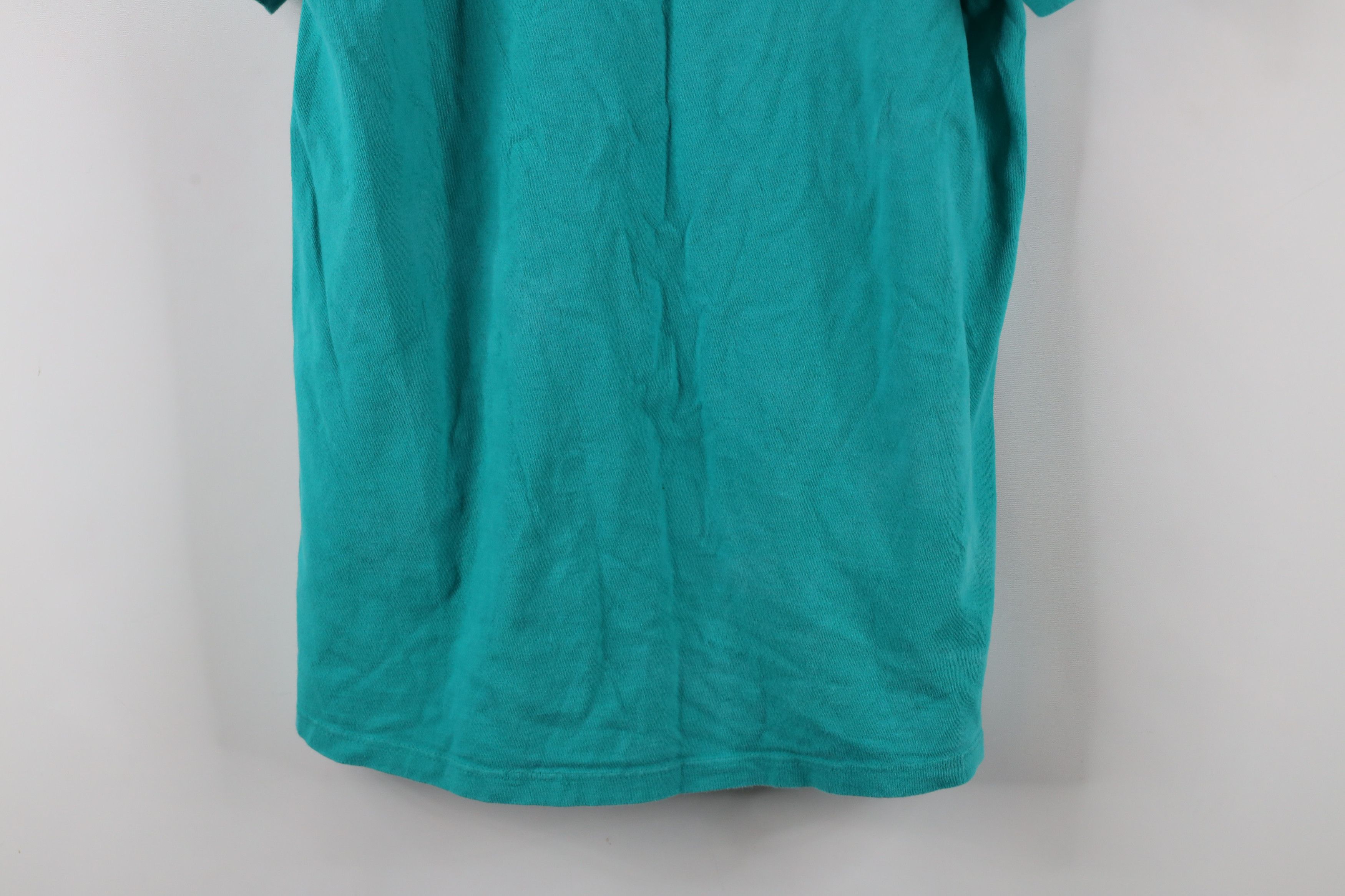 Vintage Vintage 90s Streetwear Blank Pocket T-Shirt Teal Cotton USA Size US M / EU 48-50 / 2 - 10 Thumbnail