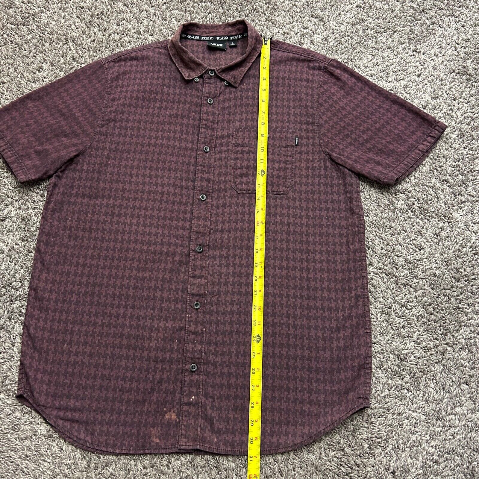 Vans Vans Houndstooth Shirt Button Up Cotton Blend Short Sleeve Size US L / EU 52-54 / 3 - 4 Thumbnail