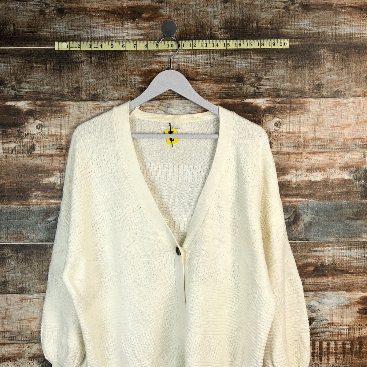 Vintage Le Cois White Cardigan Knitwear #A1662 Size US M / EU 48-50 / 2 - 2 Thumbnail