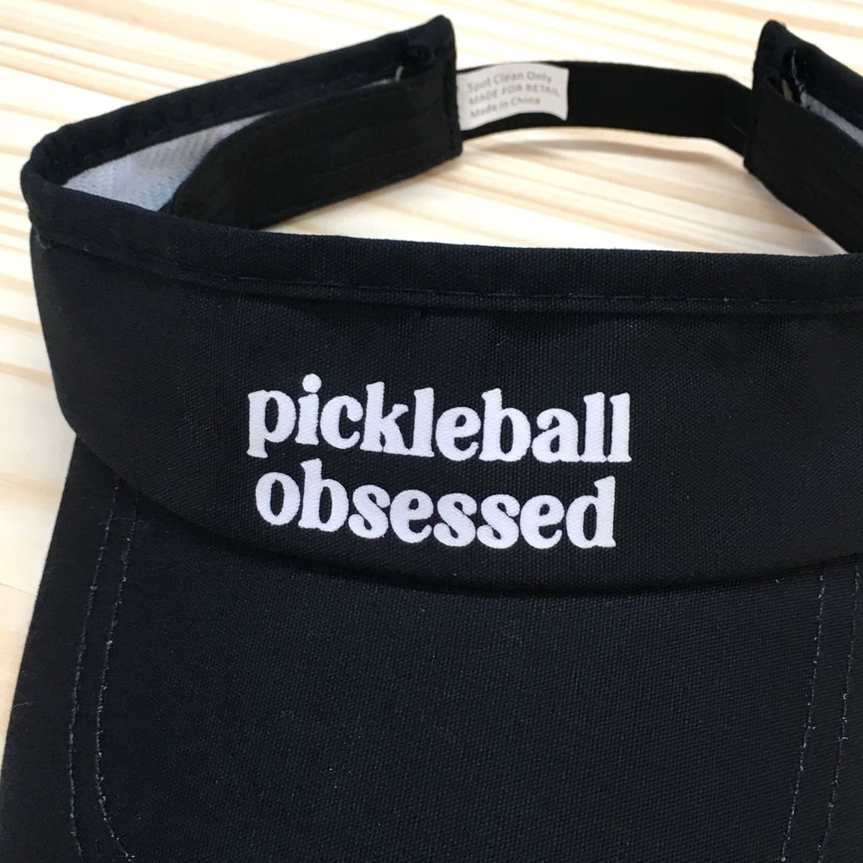Logo 7 Pickleball Obsessed Visor Hat Mens Black One Size Curved Brim Embroidered Logo Size ONE SIZE - 3 Thumbnail