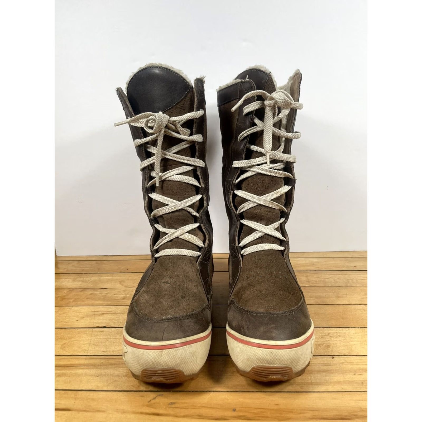 SOREL SOREL 1607-269 Boots Women’s Brown Leather Knee High Snow Winter Lace Up Size 8 Shoes Size US 7 / IT 37 - 2 Thumbnail