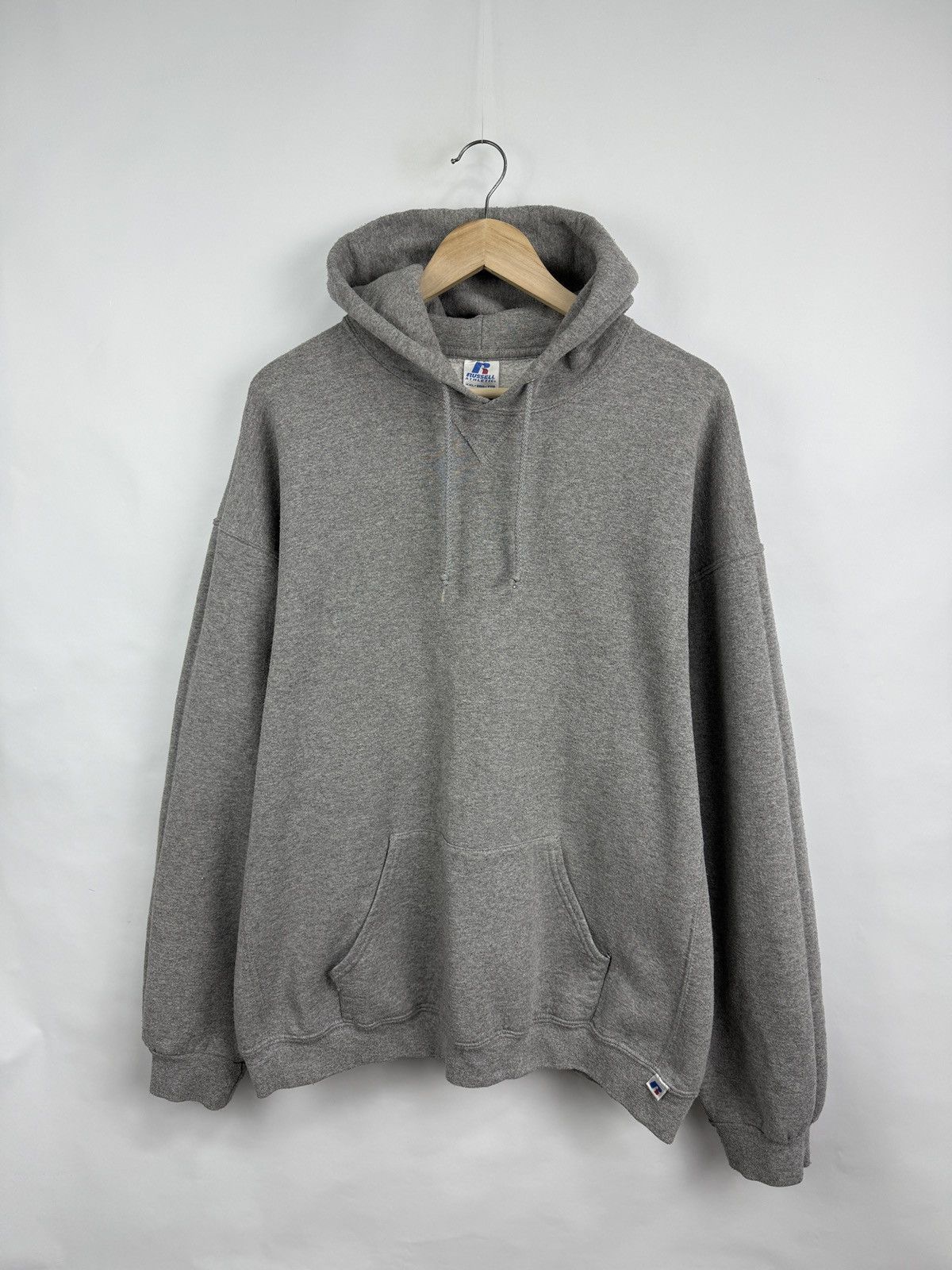 Russell Athletic 🇺🇸 Vintage 90s Russell Athletic Blank Gray Hoodie Rare Retro Size US XXL / EU 58 / 5 - 3 Thumbnail