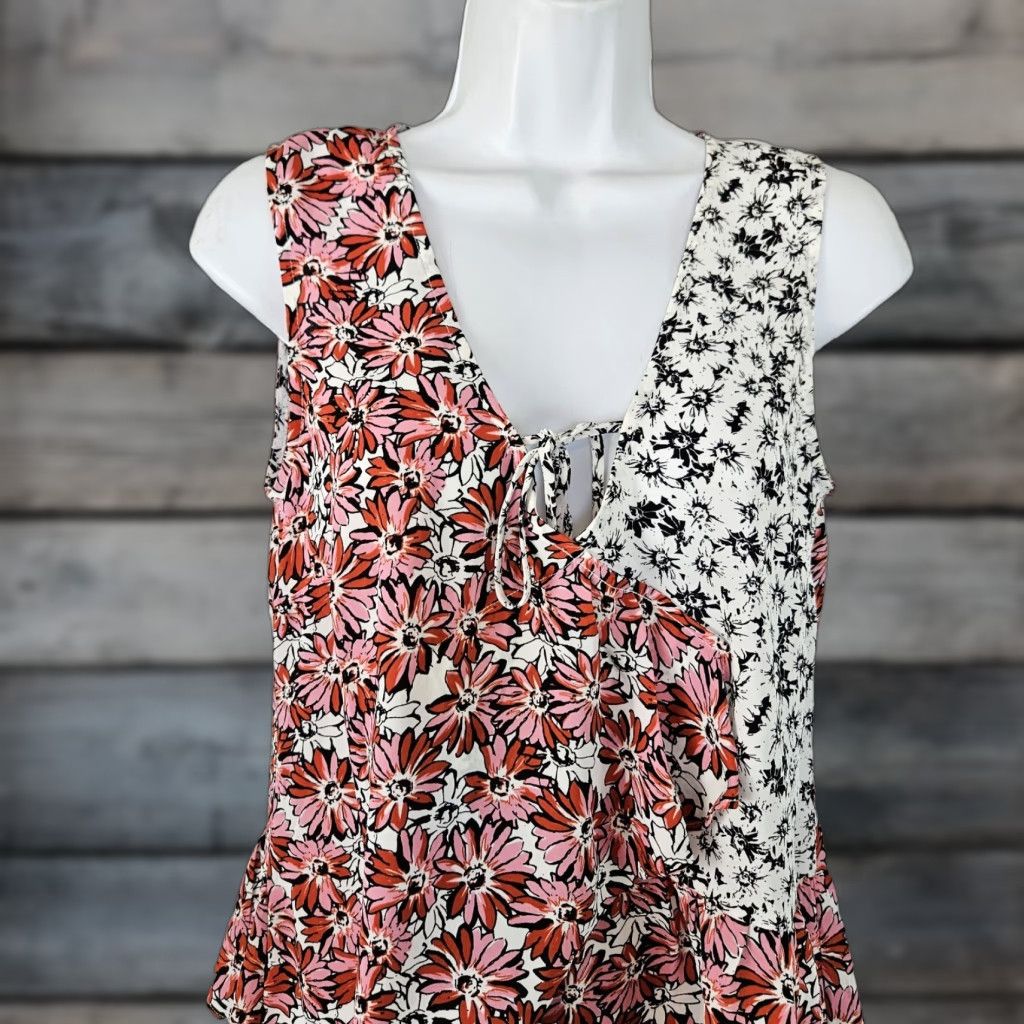 Vintage Cabi Seraphina Top Womens Blouse Sleeveless Floral Pink Red Size S Small Womens Shirt Size S / US 4 / IT 40 - 1 Thumbnail