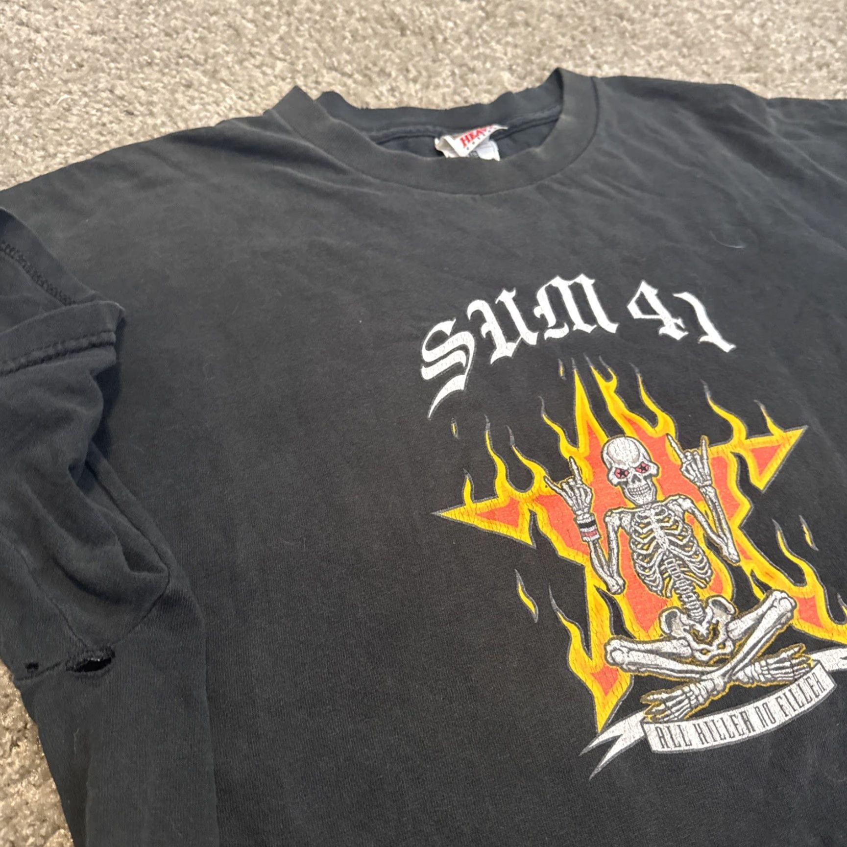 Fruit Of The Loom VINTAGE Sum 41 All Killer No Filler T-Shirt Rock Pop Punk Emo Grunge Y2K XL Black Mens Size US XL / EU 56 / 4 - 7 Thumbnail