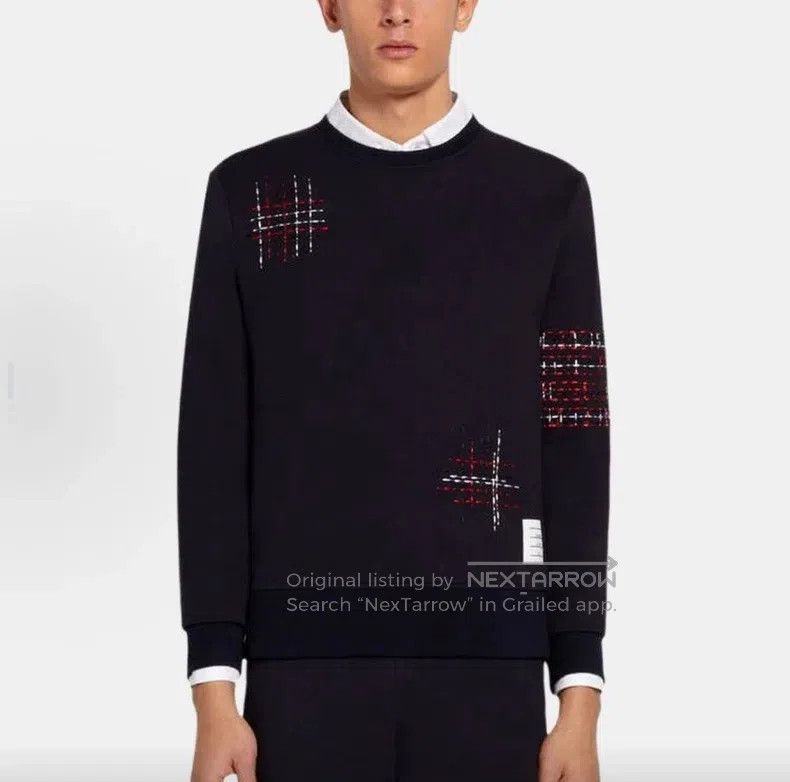 Thom Browne Thom Browne Suture-embroidered, wavy-patterned knit hoodie Size US S / EU 44-46 / 1 - 9 Thumbnail