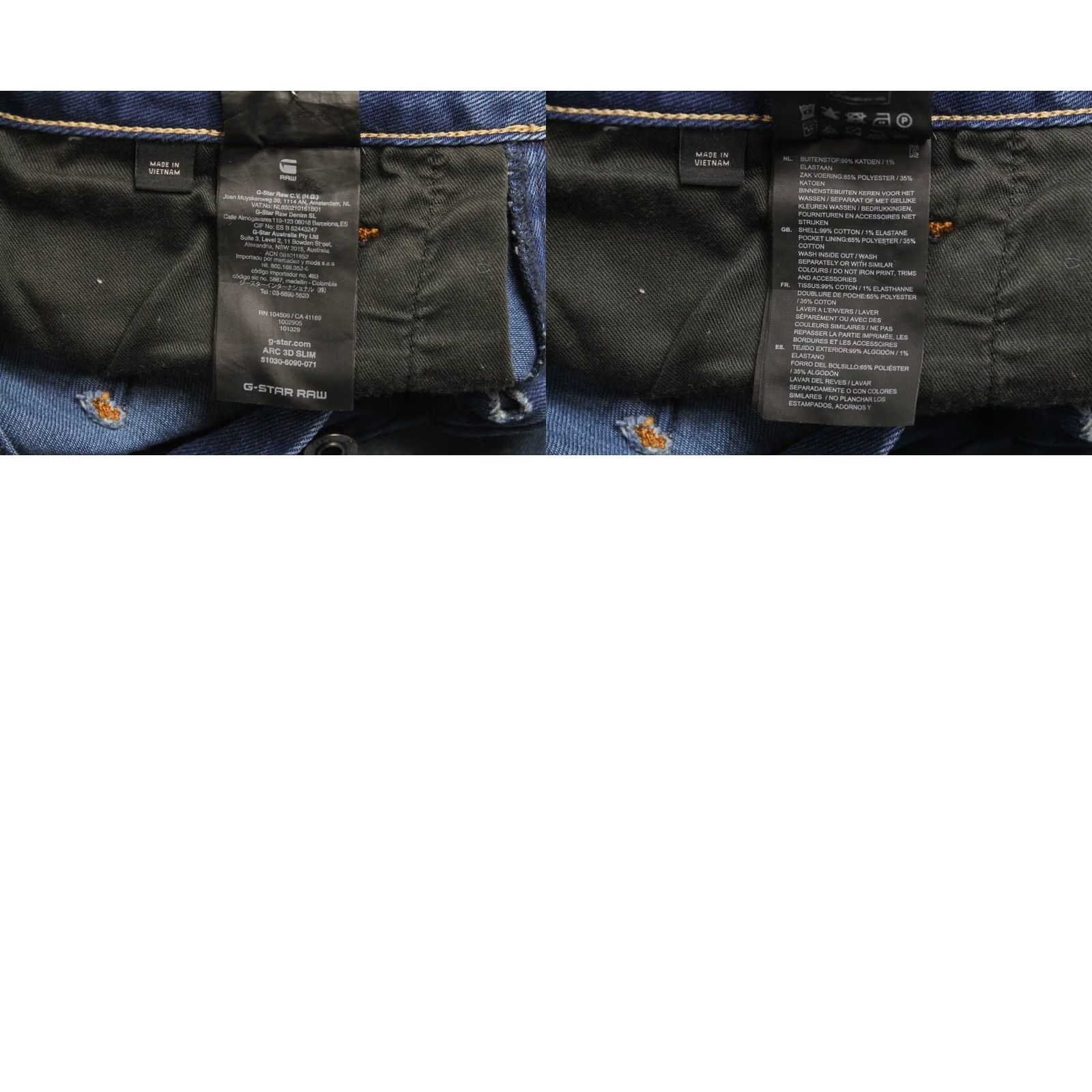 G-Star G-STAR Arc 3D Slim Men's Jeans W26 L30 Twisted Mustache Denim Blue Size US 26 / EU 42 - 8 Thumbnail