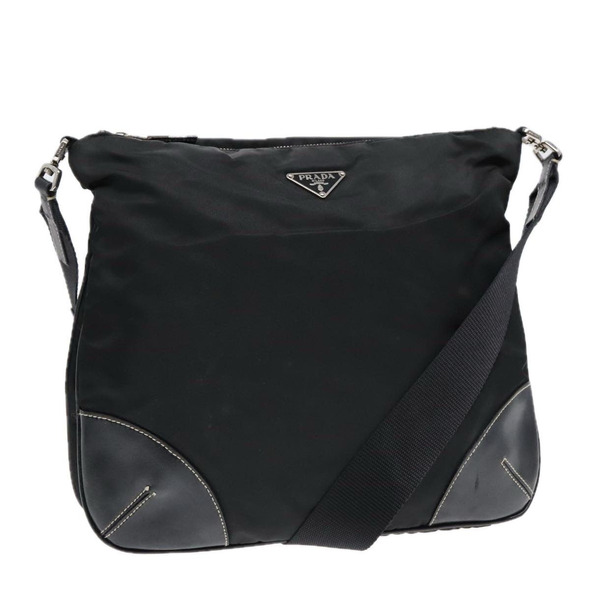 Prada Prada Zip Messenger Bag Tessuto with Leather Size ONE SIZE - 1 Thumbnail